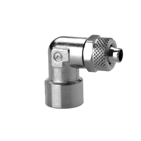 Camozzi 1493 6/4-1/8 Rapid Fitting, Female Elbow, Push On Fitting, 6/4 Tube, 1/8 Thread 1493 6/4-1/8